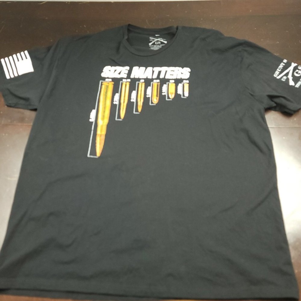 Grunt Style Mens 3XL Ammo Bullets Matters Mens Black Graphic T-Shirt Crew‎ Neck